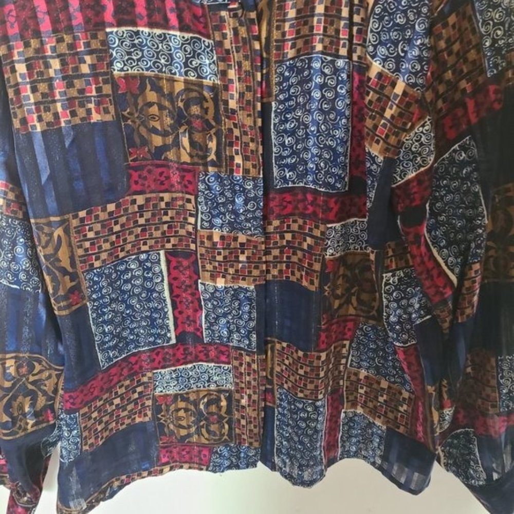 Yves St. Clair 2 Vintage Blouse 18W Striped Button - Picture 7 of 11